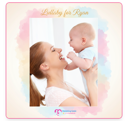 Cover artwork for a personalised lullaby made for a baby named Ryan