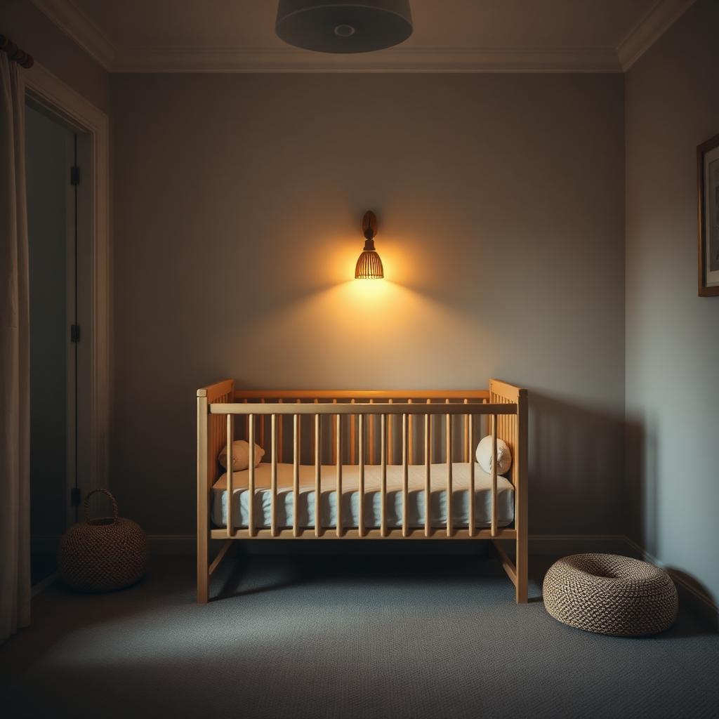 Moon, stars and clouds over a sleeping baby — the rhythm of repeating night sleep cycles