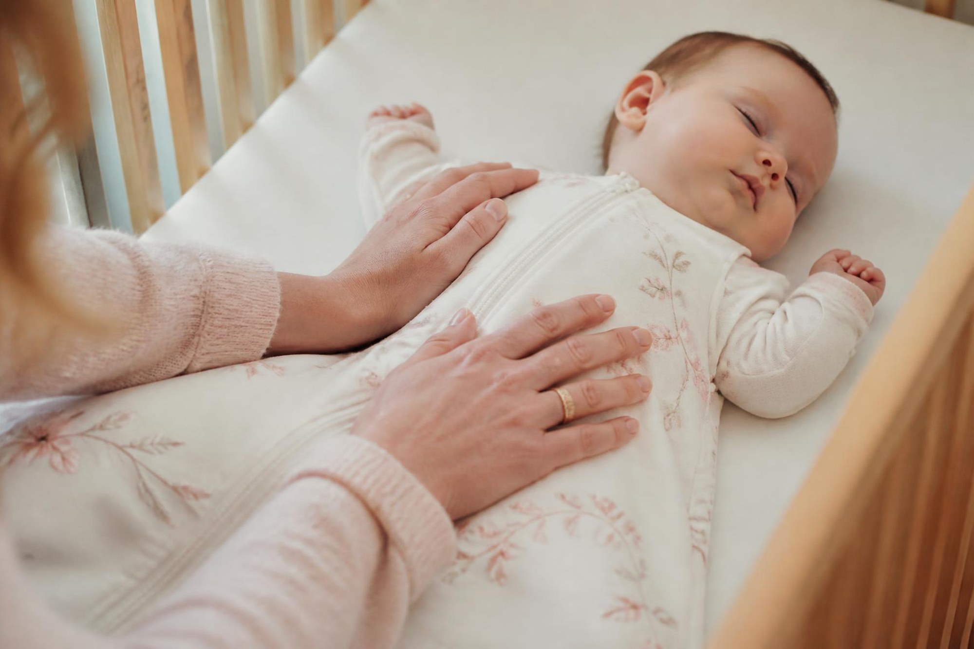 Baby drifting into sweet dreams with soothing lullaby music